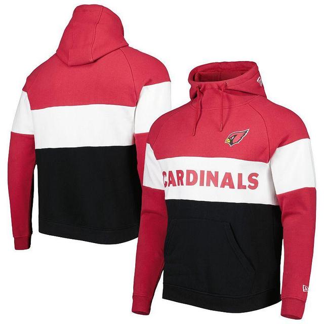 Mens New Era Black Arizona Cardinals Colorblock Current Pullover Hoodie - Black Product Image