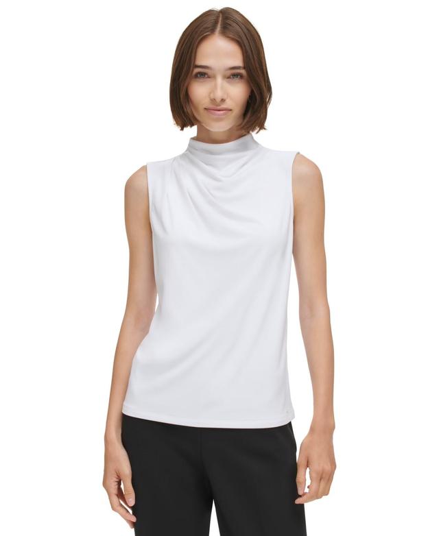 Calvin Klein Womens Mock-Neck Sleeveless Top Product Image