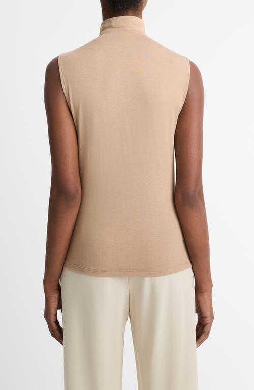 Sleeveless Turtleneck Top In H Cashew Product Image