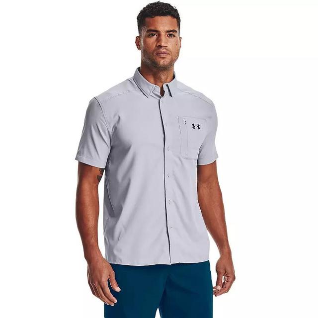 Mens Under Armour UPF 30 Drift Tide 2.0 Fitted Performance Short Sleeve Button-Down Shirt Product Image