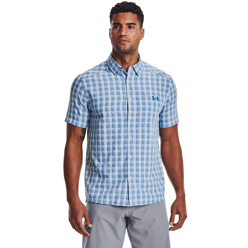 Mens Under Armour UPF 30 Tide Chaser 2.0 Plaid Performance Short Sleeve Button-Down Shirt Product Image