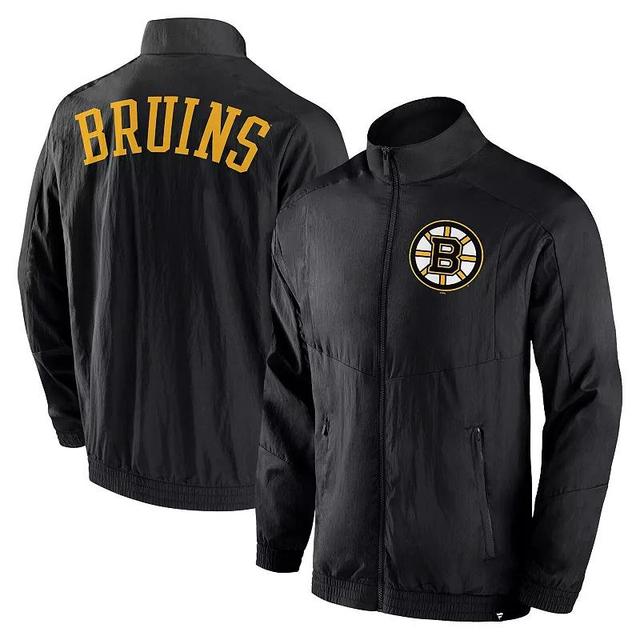 Mens Fanatics Boston Bruins Step Up Crinkle Raglan Full-Zip Windbreaker Jacket Product Image