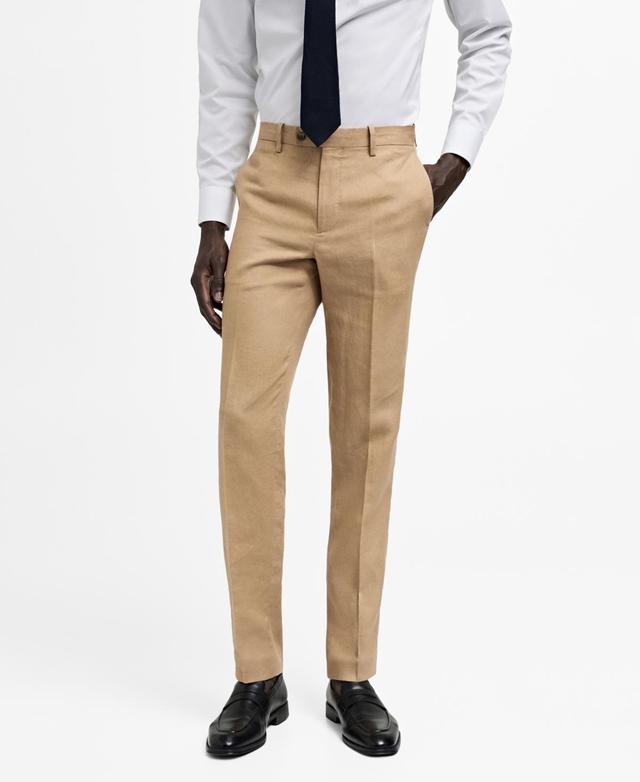 Mango Mens Linen Slim Fit Suit Pants Product Image