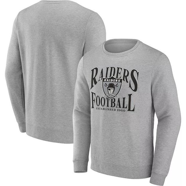 Mens Fanatics Branded Heathered Charcoal Las Vegas Raiders Playability Pullover Sweatshirt Product Image