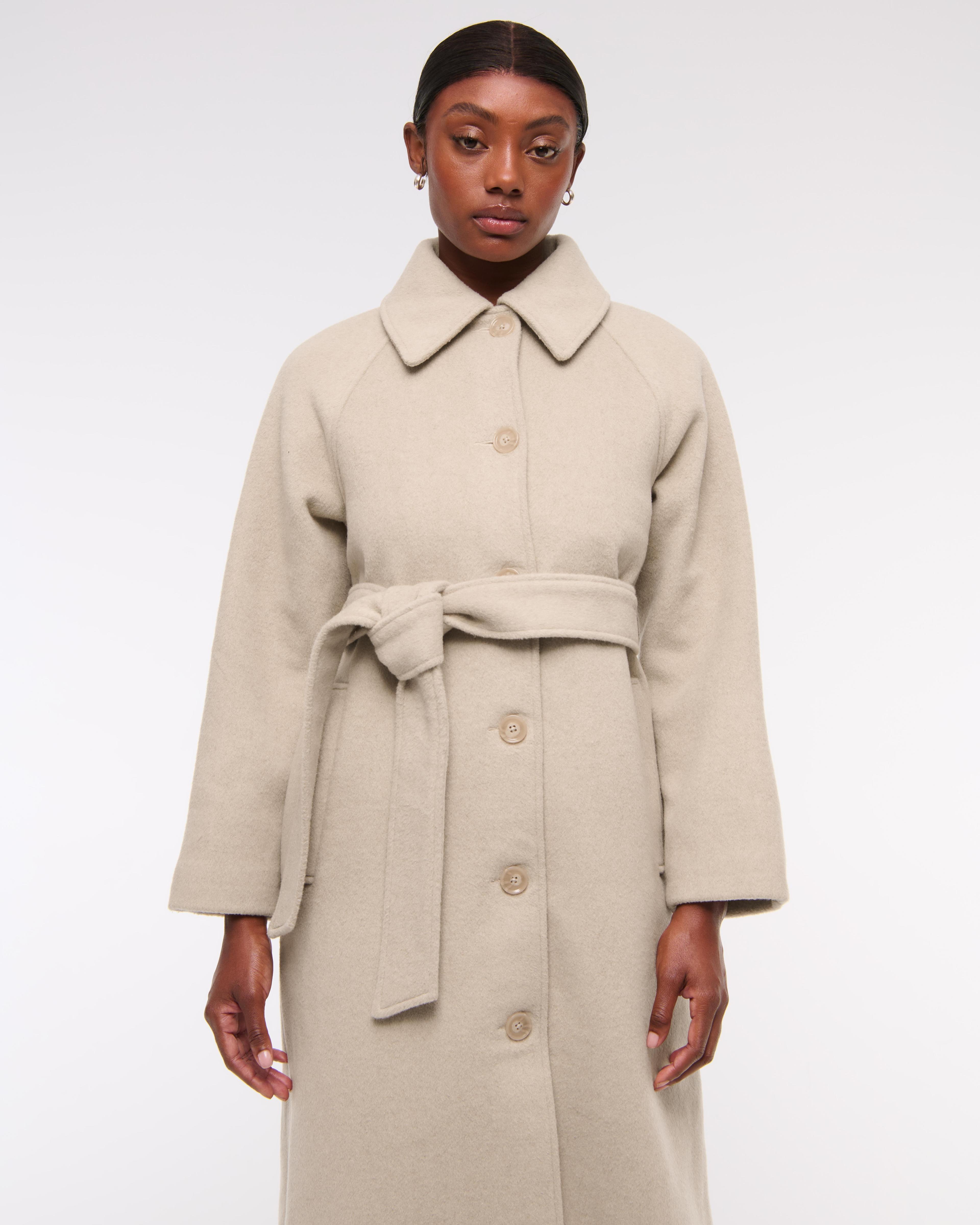 Wool-Blend Belted Coat Product Image