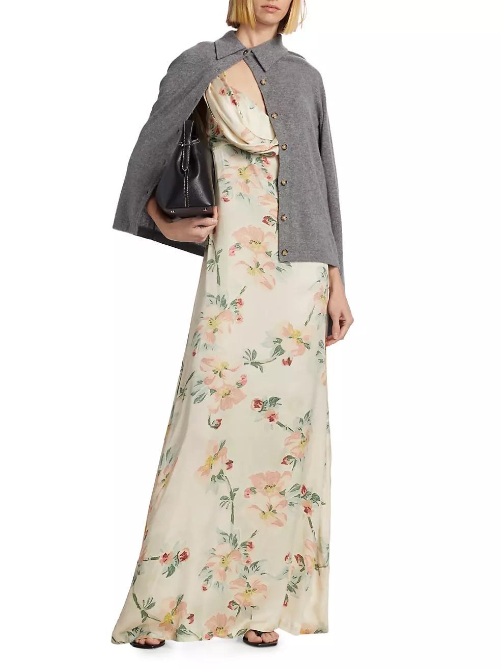 Twisted Floral Satin Maxi Dress Product Image