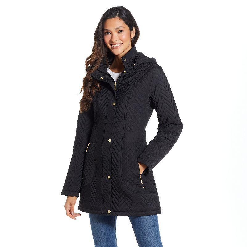 Womens Weathercast Hooded Quilted Walker Jacket Product Image