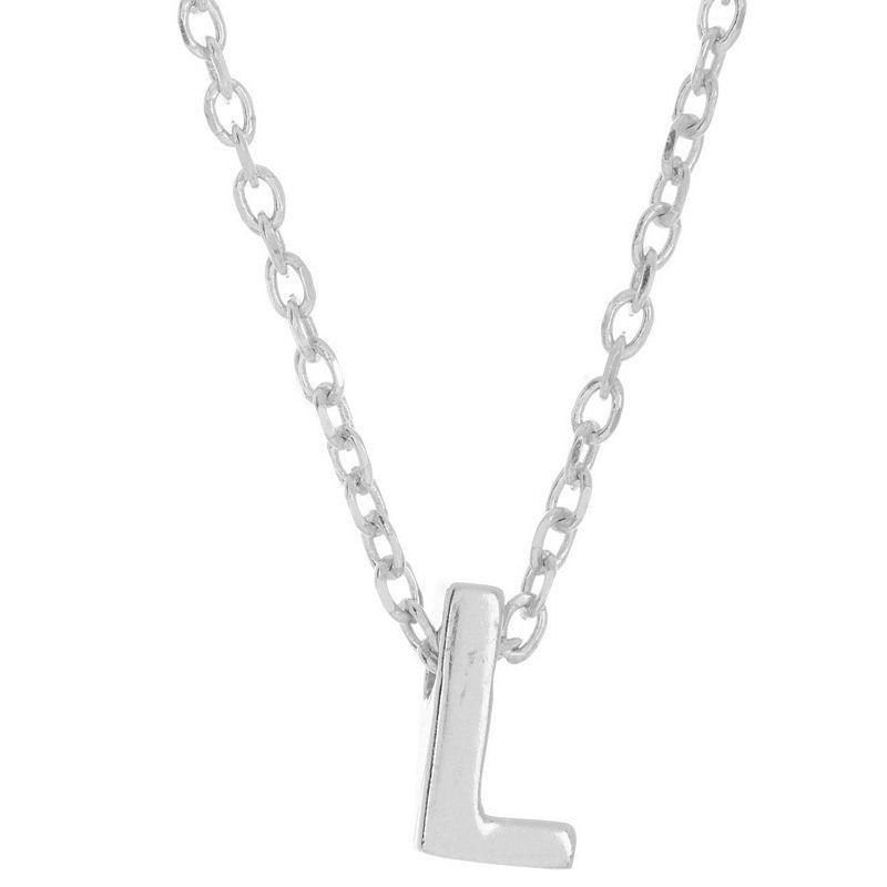 Adornia Rhodium-Plated Mini Initial A Pendant Necklace, 16 + 2 extender - P Product Image