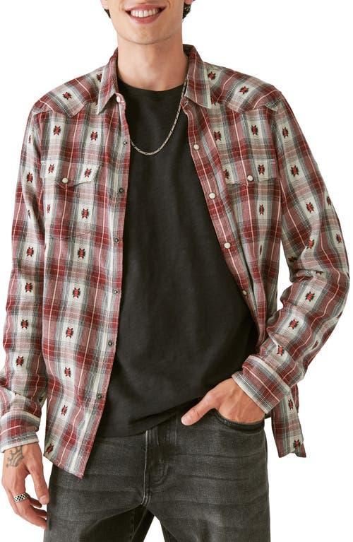 Lucky Brand Plaid Dobby Western Snap-Up Shirt Product Image