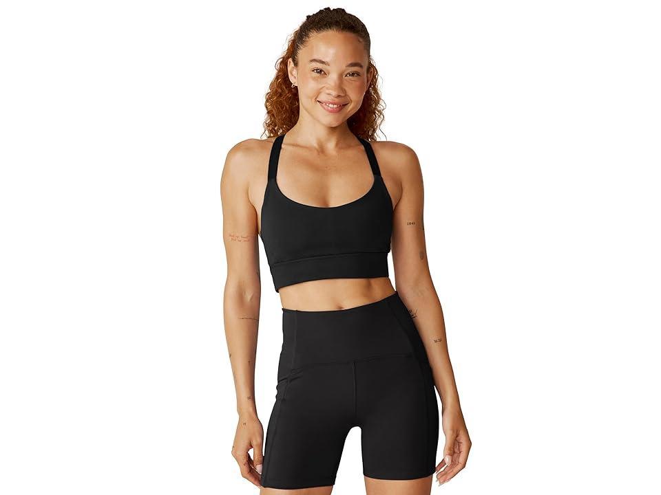 Beyond Yoga Powerbeyond Strive Long Line Bra (Black-2) Women's Bra Product Image