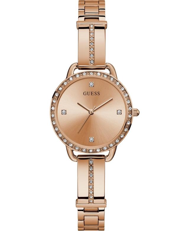 Guess Womens Silver-Tone Crystal Analog Watch Product Image