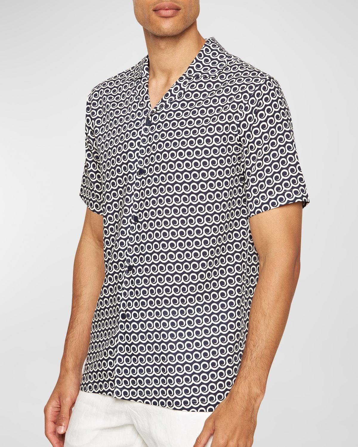 Mens Hibbert Lacuna Geometric Camp Shirt Product Image