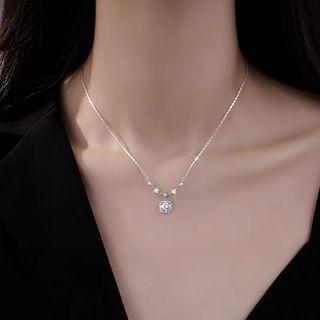 925 Sterling Silver CZ Pendant Necklace Product Image