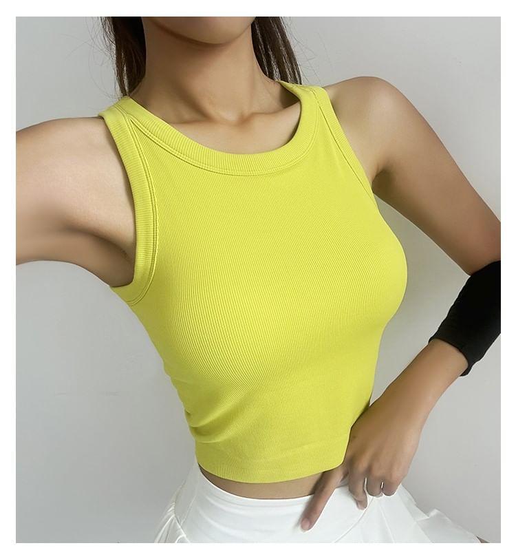 Plain Crop Sports Tank Top Product Image