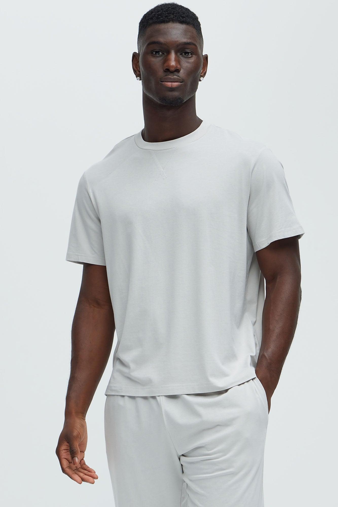 Essential Modal Lounge Short Sleeve Tee - Grey Product Image