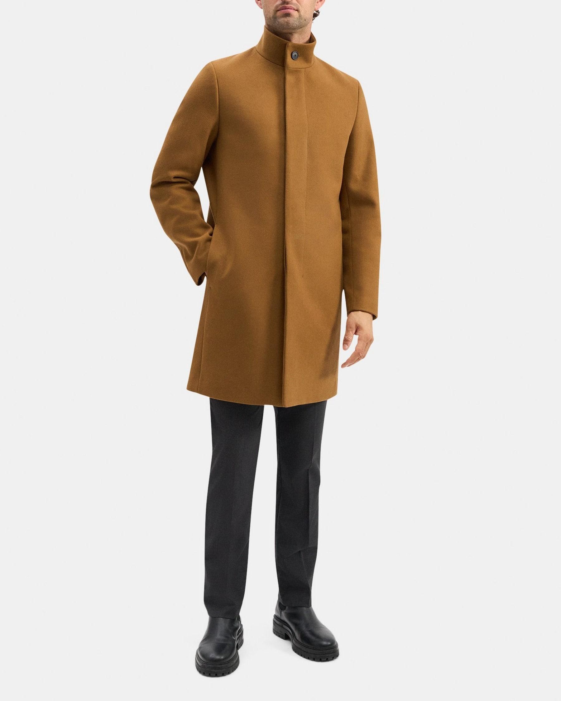 Single-Breasted Coat in Wool Melton Product Image