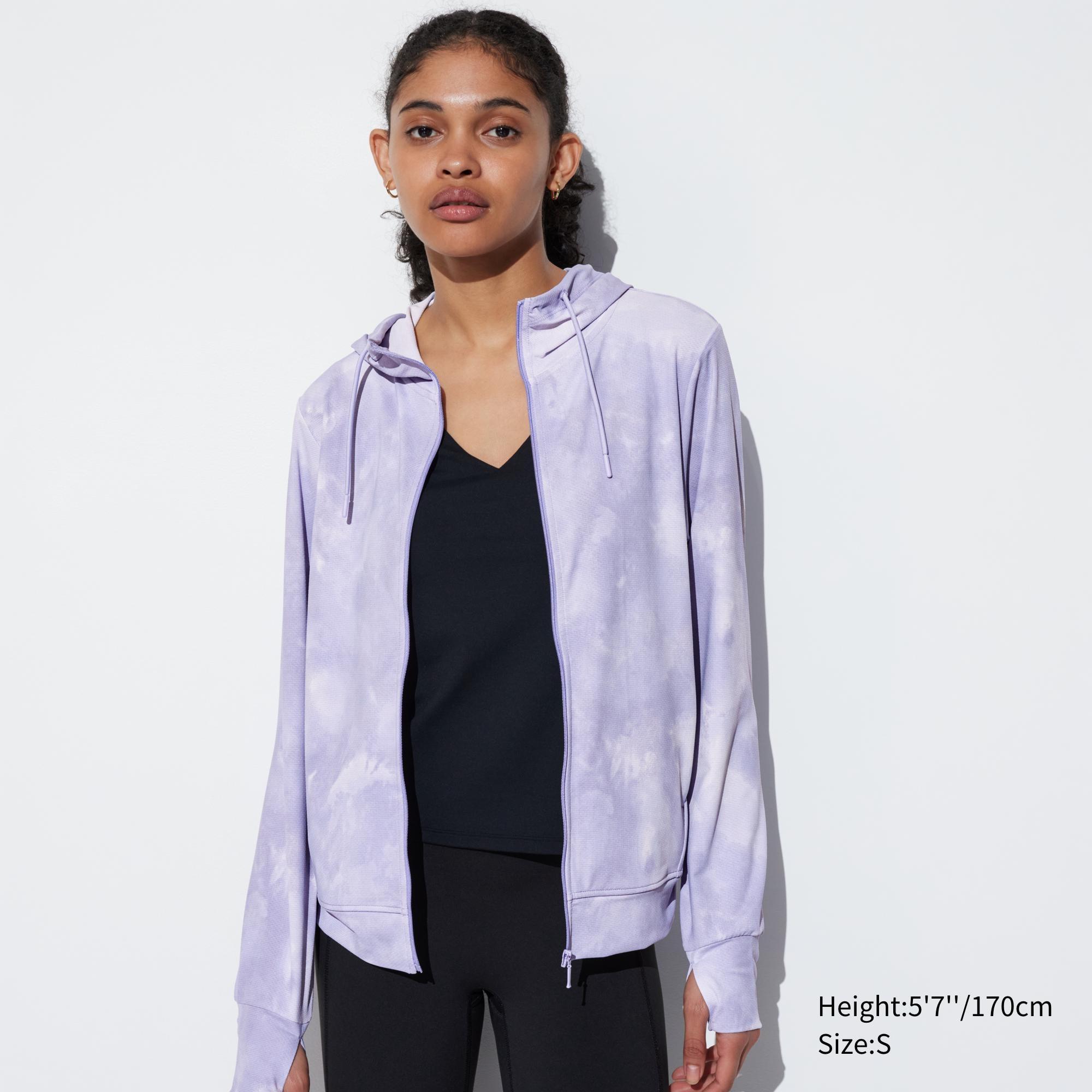 Womens Airism Mesh Uv Protection Full-Zip Hoodie with Quick-Drying Purple XS UNIQLO US Product Image