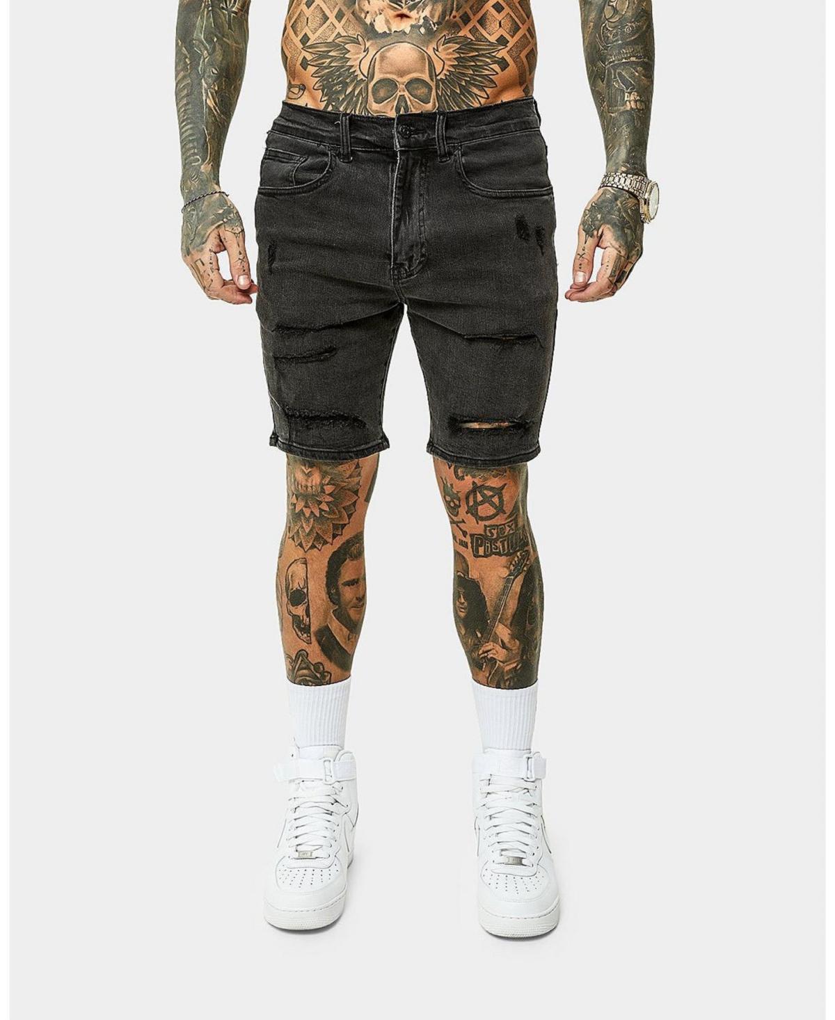 Saint Morta Mens Thrashed Denim Shorts Product Image