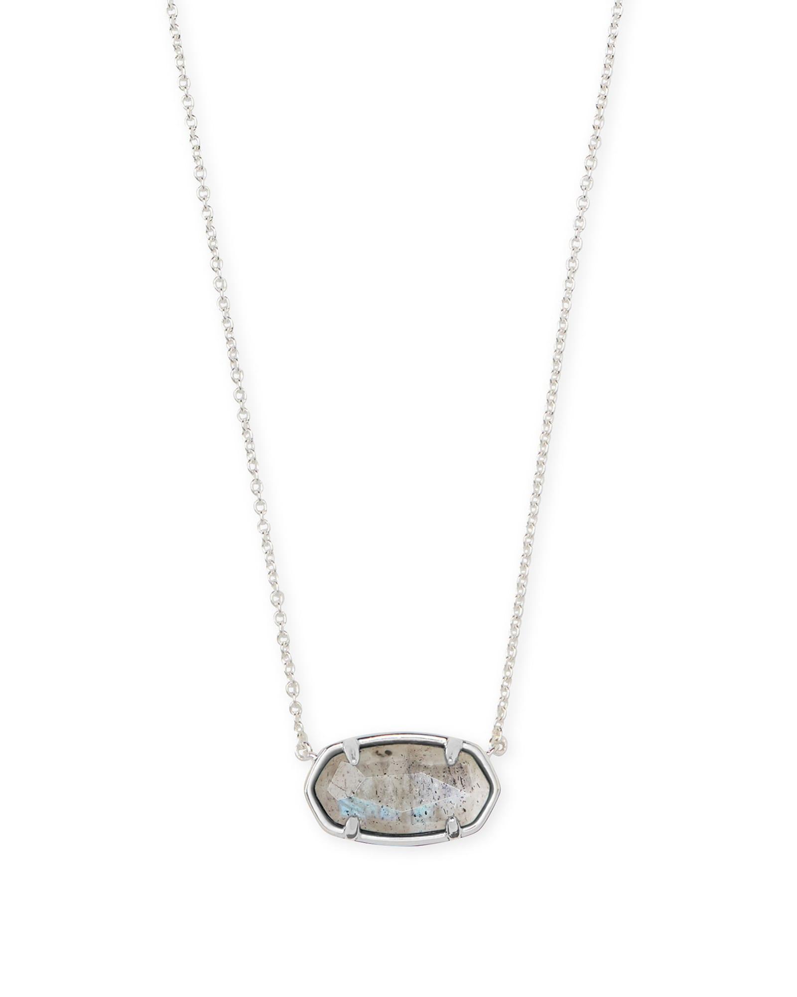 Kendra Scott Elisa Sterling Silver Pendant Necklace in Gray | Labradorite Product Image