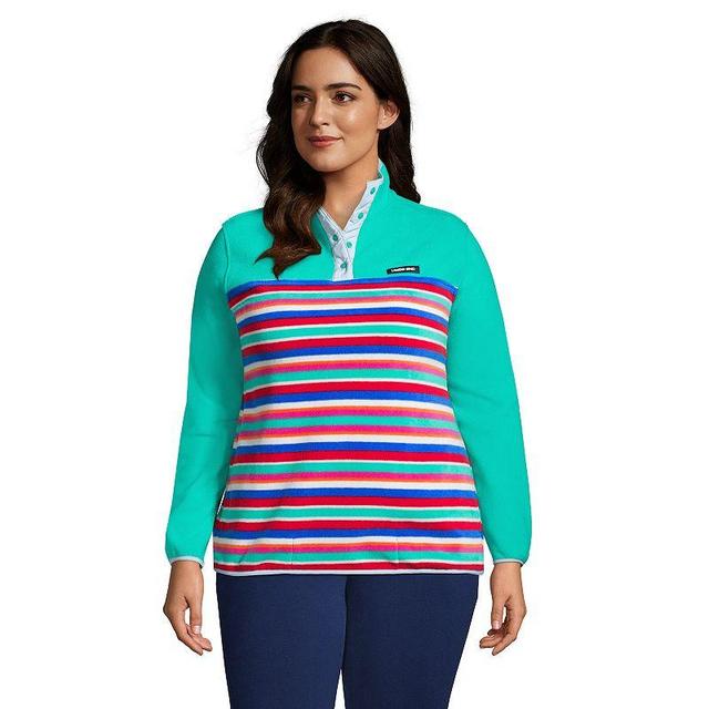 Plus Size Lands End Heritage Quarter-Snap Fleece Pullover, Womens Product Image