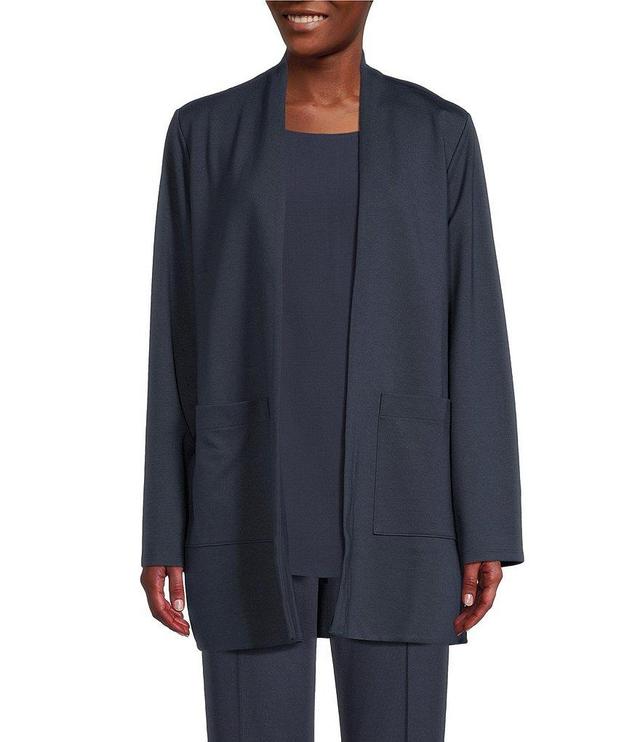 Eileen Fisher Washable Flex Ponte Knit Long Sleeve Open-Front Jacket Product Image