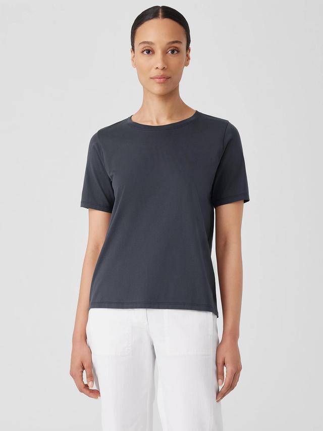 EILEEN FISHER Organic Pima Cotton Jersey Round Neck Teefemale Product Image