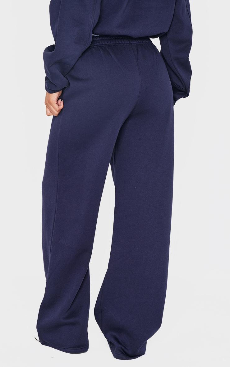 Blue Grey Seam Detail Wide Leg Sweatpants Product Image