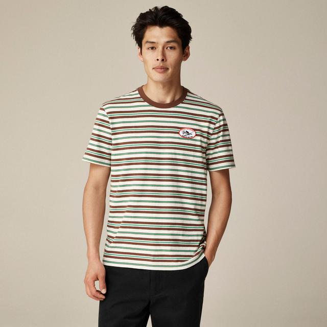 Limited-edition Bunger Surf Shop X J.Crew vintage-wash cotton striped graphic T-shirt Product Image