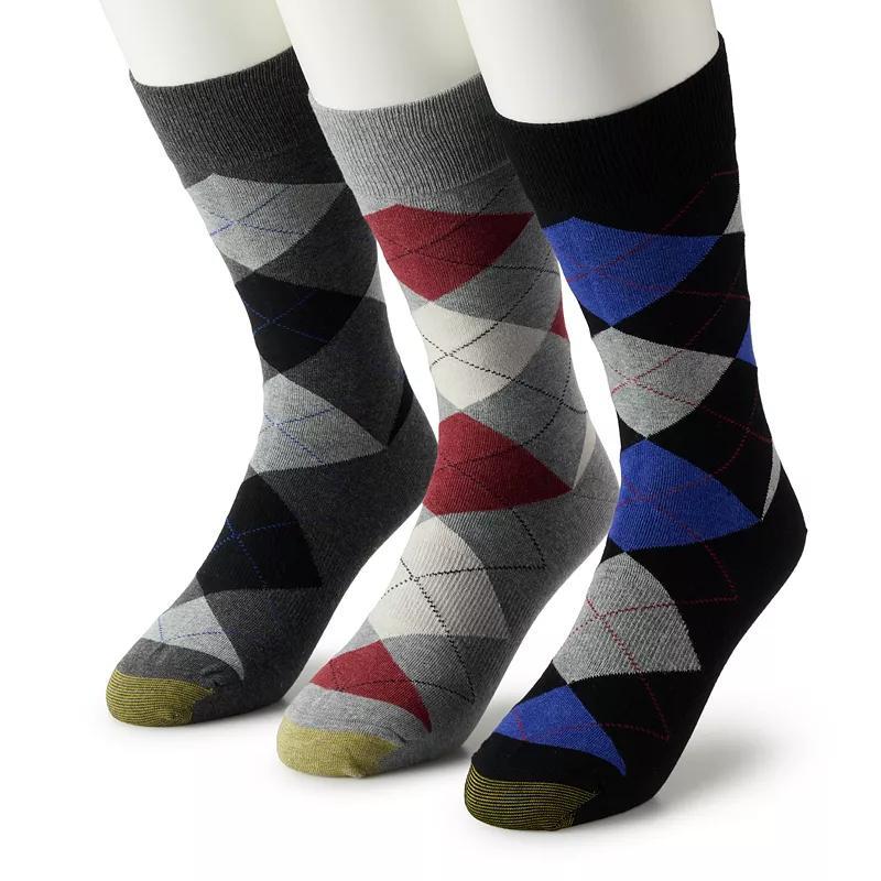 Mens GOLDTOE 3-pack Carlyle Argyle Crew Socks Product Image