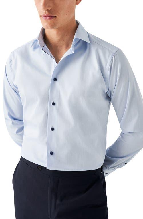 Mens Slim-Fit Twill Dress Shirt with Navy Details Product Image