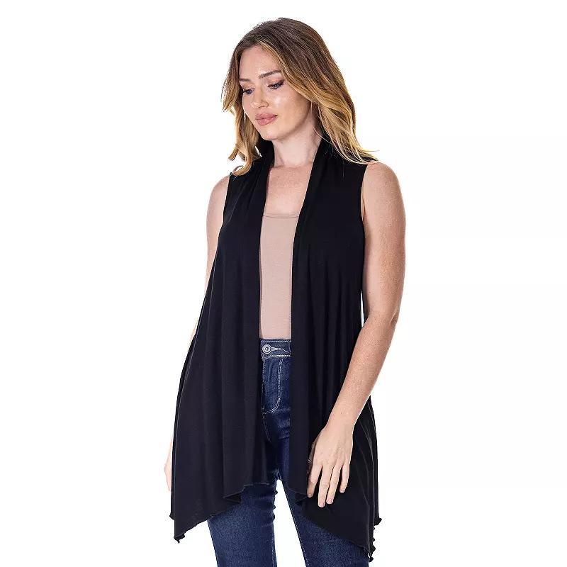 Womens 24Seven Comfort Apparel Draped Open Front Sleeveless Cardigan Vest Product Image