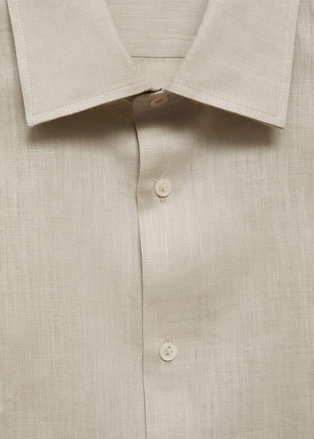 MANGO MAN - 100% linen regular-fit shirt aqua greenMen Product Image