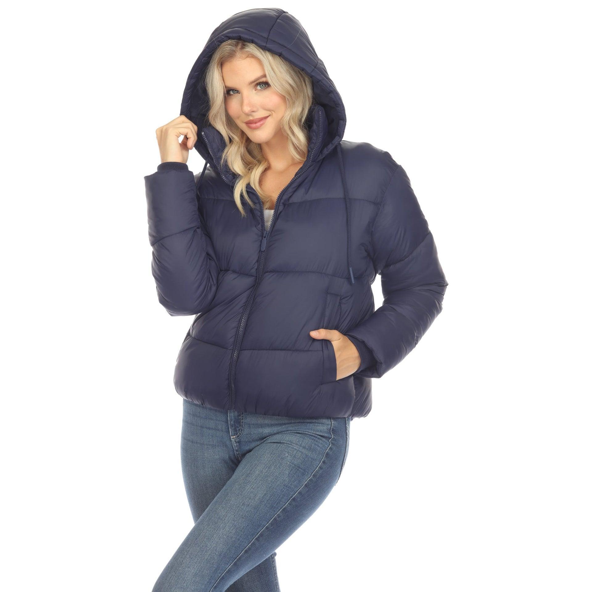 Women's Full Front Zip Hooded Bomber Puffer Jacket product image