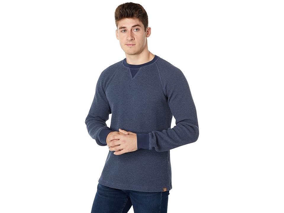 L.L.Bean Signature Waffle Crew Regular (Indigo Heather) Men's Clothing Product Image