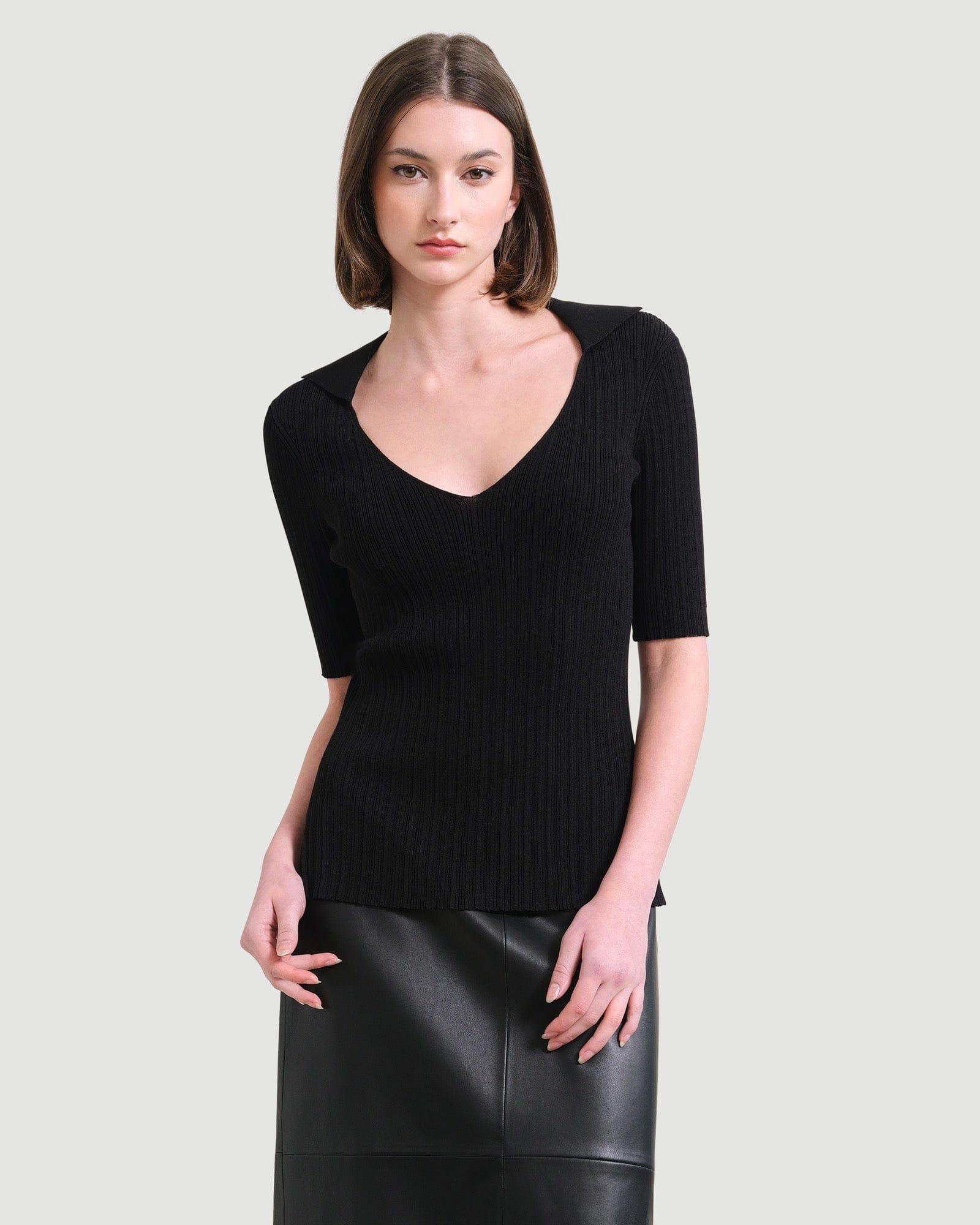 Hunter Collared Short-Sleeve Sweater Product Image