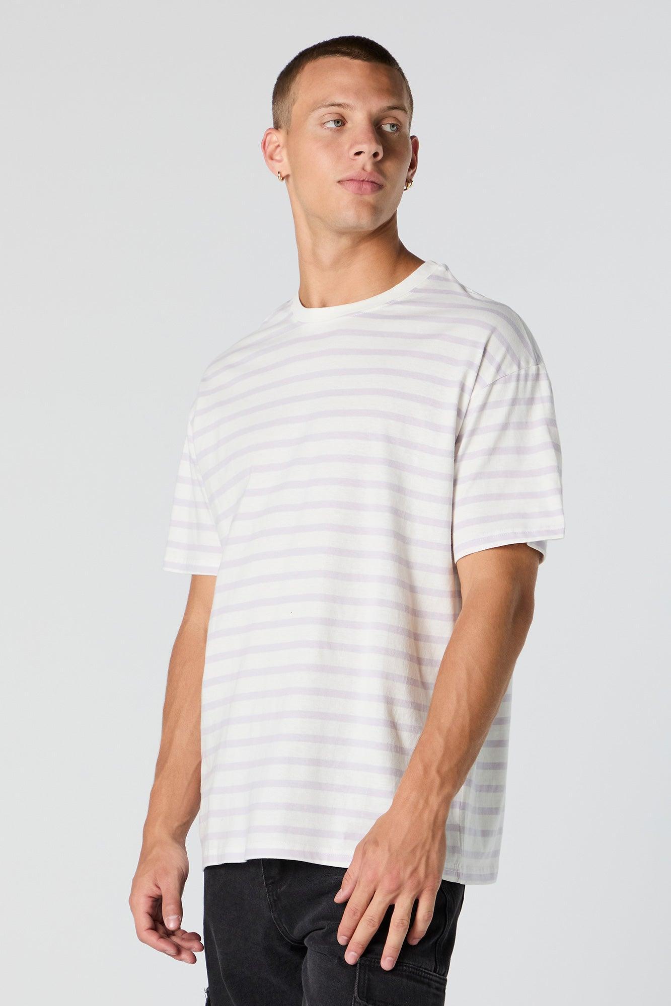 Striped Crewneck T-Shirt Male Product Image