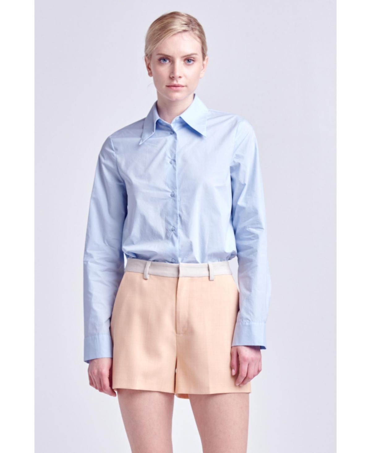 Womens Accent Collar Poplin Dress Shirt Product Image