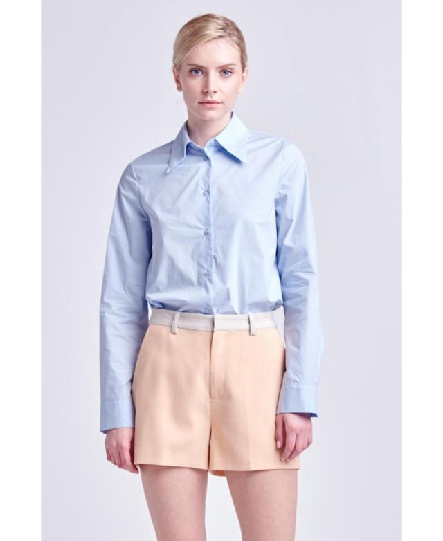 Womens Accent Collar Poplin Dress Shirt Product Image