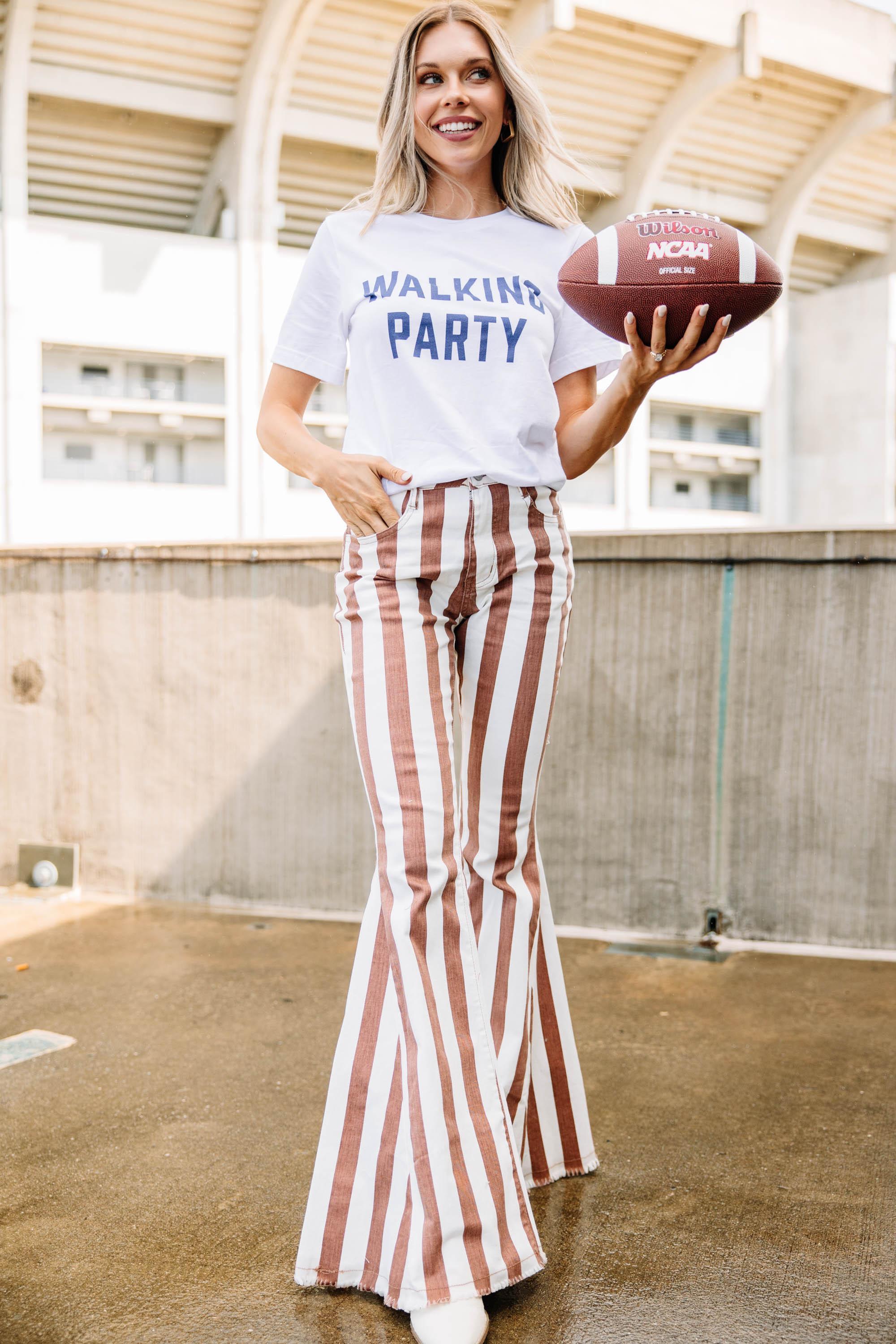 Walking Party White/Navy Graphic Tee Female Product Image