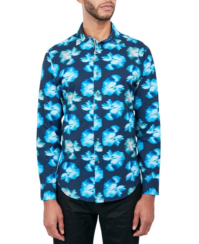 Society of Threads Mens Regular-Fit Non-Iron Performance Stretch Abstract Floral Button-Down Shirt Product Image