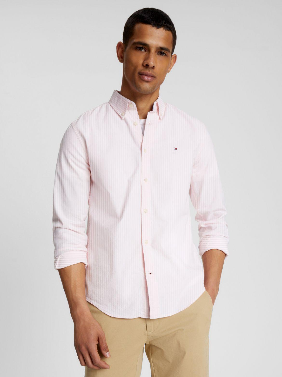 Tommy Hilfiger Men's Regular Fit Stripe Stretch Oxford Shirt Product Image