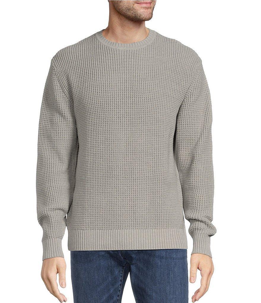 Roundtree & Yorke Long Sleeve Solid Textured Crewneck Sweater Product Image