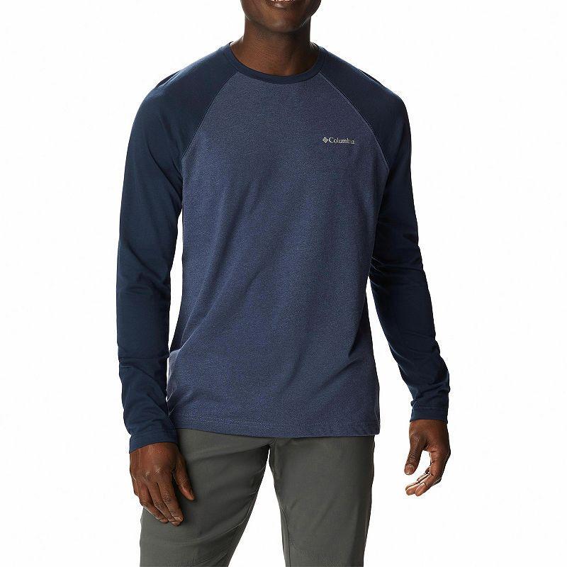 Mens Columbia Thistletown Hills Raglan Long Sleeve Tee Dark Mountain Grey Product Image