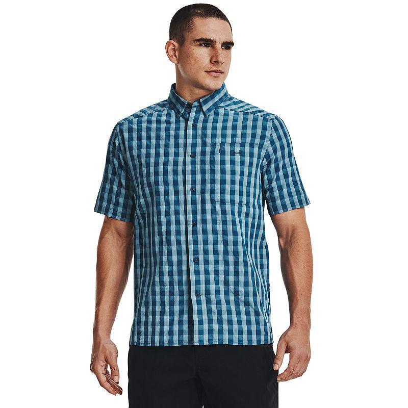 Mens Under Armour UPF 30 Tide Chaser 2.0 Plaid Performance Short Sleeve Button-Down Shirt Product Image