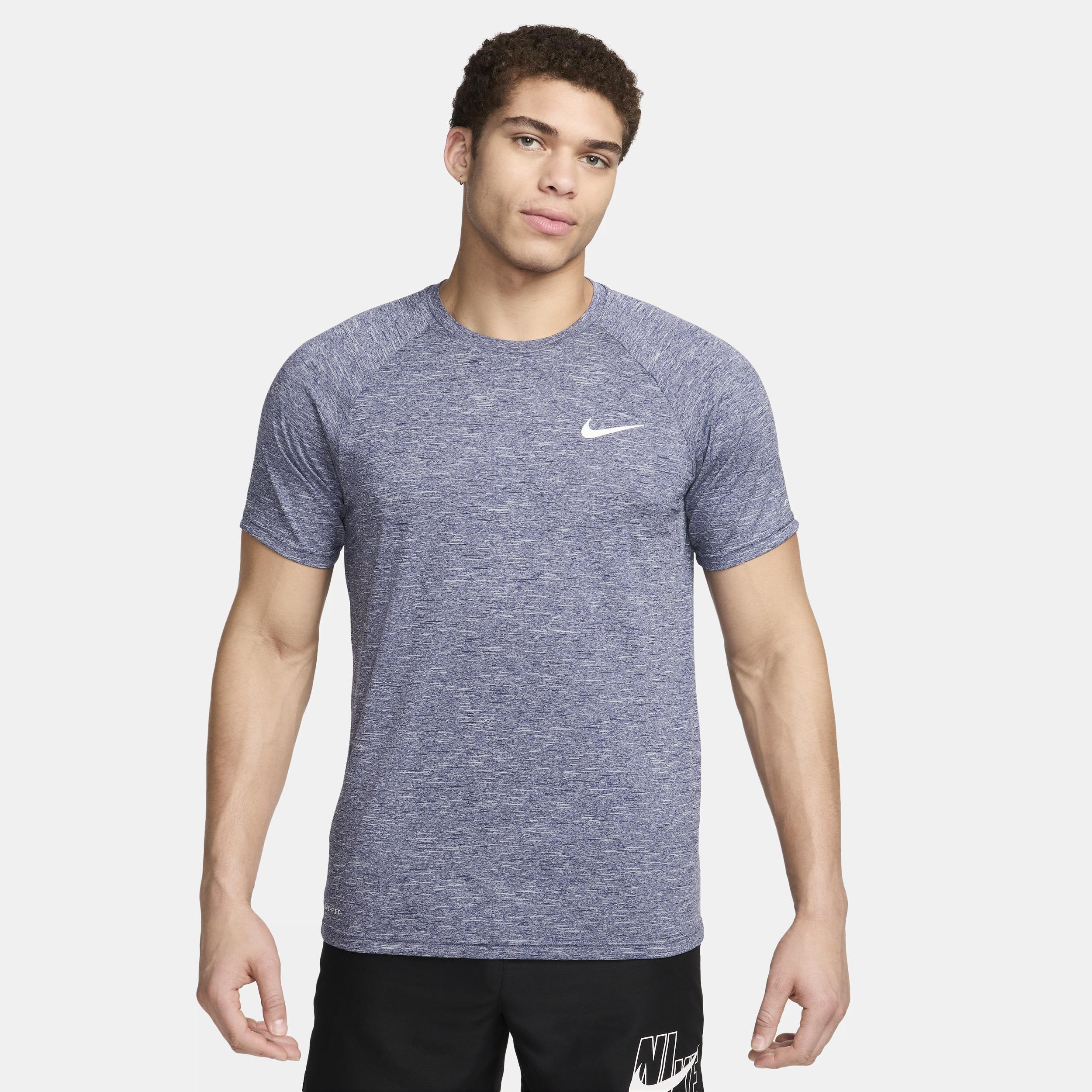 Nike Men's Heathered Short-Sleeve Hydroguard Swim Shirt Product Image