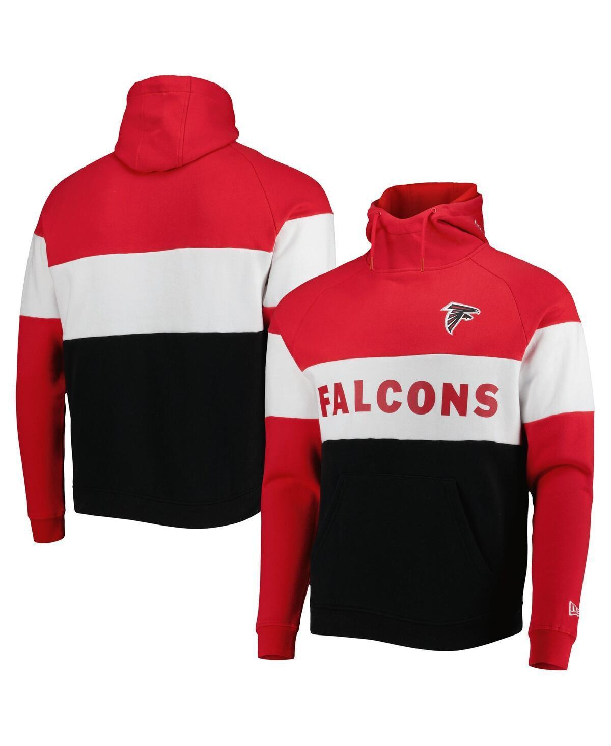 Mens New Era /Red Atlanta Falcons Colorblock Current Pullover Hoodie Product Image