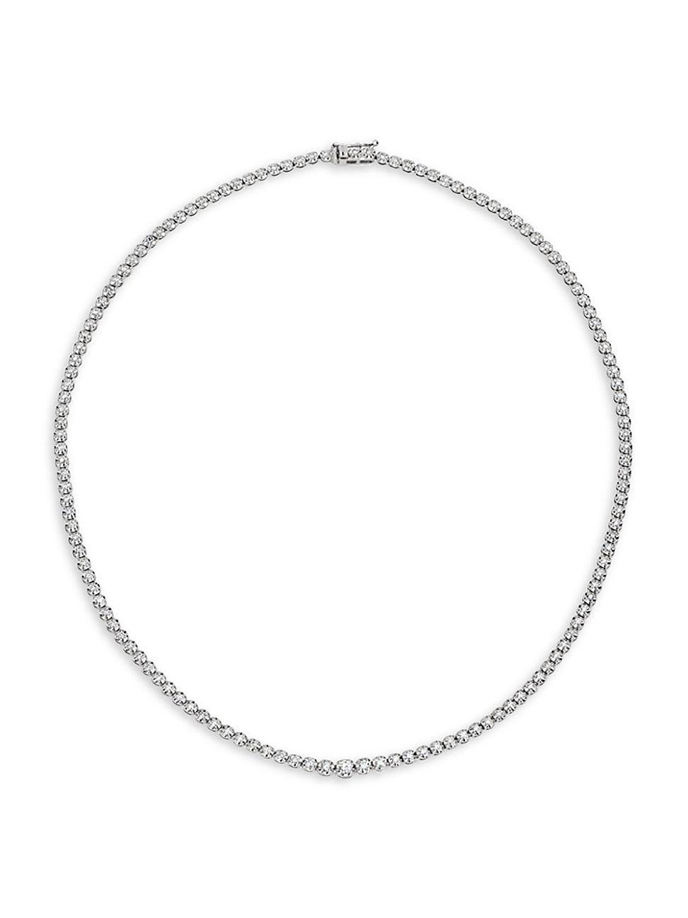 Womens 14K White Gold & Diamond Tennis Necklace Product Image