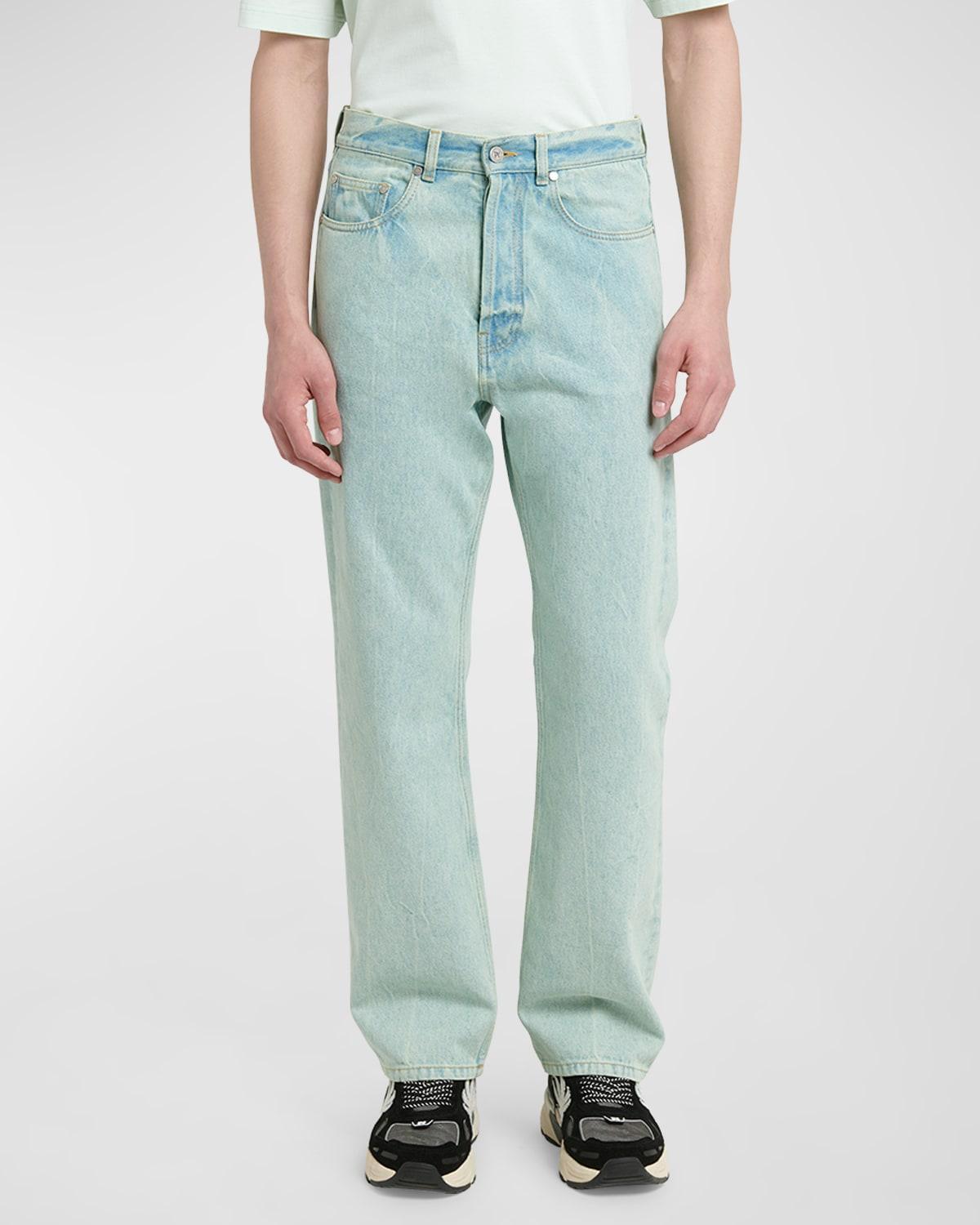 Mens Overdyed Logo Straight-Leg Jeans Product Image