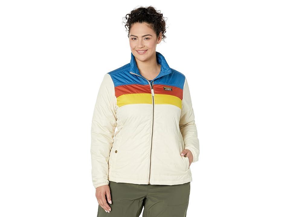 L.L.Bean Plus Size Mountain Classic Puffer Jacket Color-Block (Marine Blue/Natural) Women's Coat Product Image