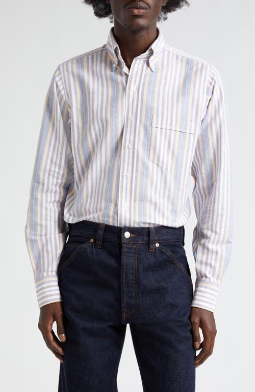 Drakes Stripe Oxford Button-Down Shirt Product Image